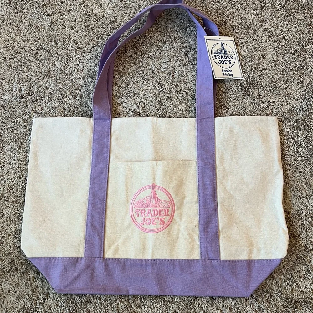 2 pcs LARGE lavender tote bags - Picture 2 of 2